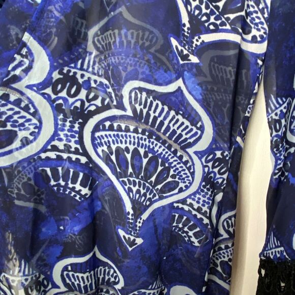 Show Me Your Mumu Wms S Blue Alsten Genie In A Bottle Kimono Fringe Boho Sheer - Picture 6 of 7